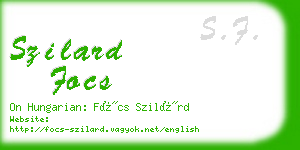 szilard focs business card